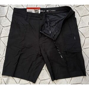 O'Neill Hybrid Shorts Mens 34 Black 4 Way Stretch Quick Dry Golf Travel Pockets